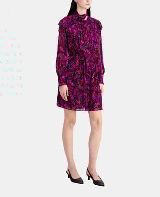 The Kooples F PINK short printed dress with ruffles