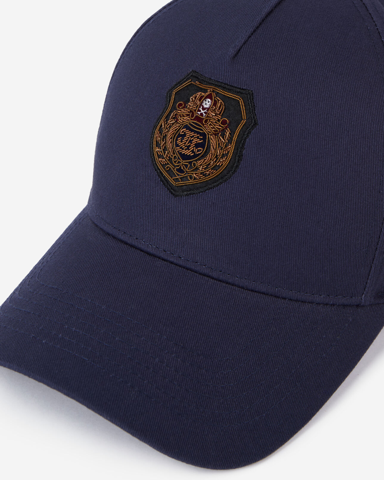 The Kooples MIXED NAVY navy blue cap with blazon patch