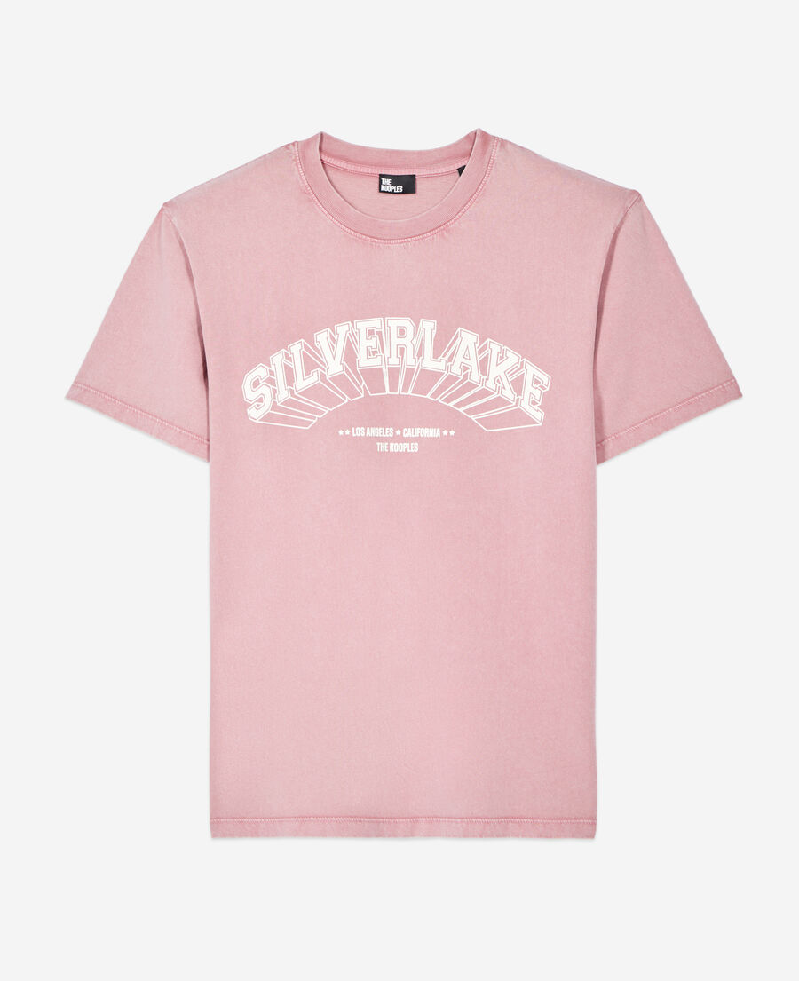The Kooples HOMME PINK WOOD t-shirt avec sérigraphie rose