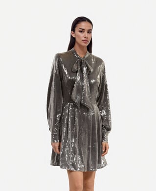 The Kooples DAMEN GREY kurzes kleid mit pailletten in grau