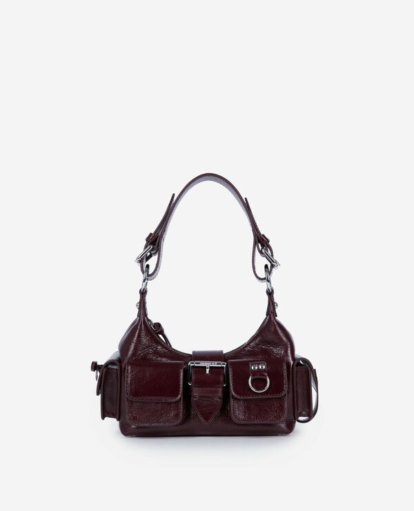 The Kooples MUJER BORDEAUX bolso pequeño amelia de piel agrietada color burdeos