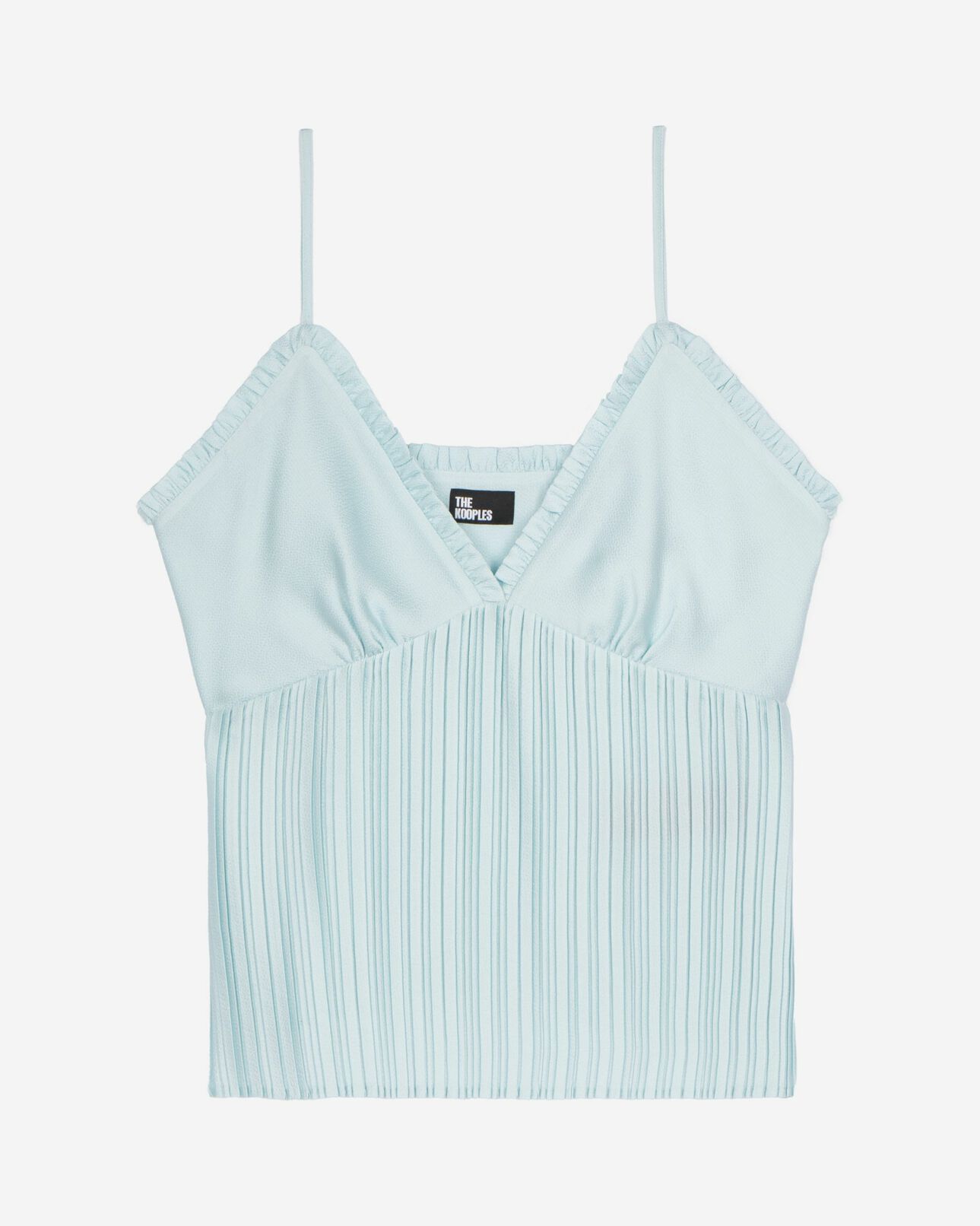 The Kooples DAMEN BABY BLUE blaues plissee-camisole