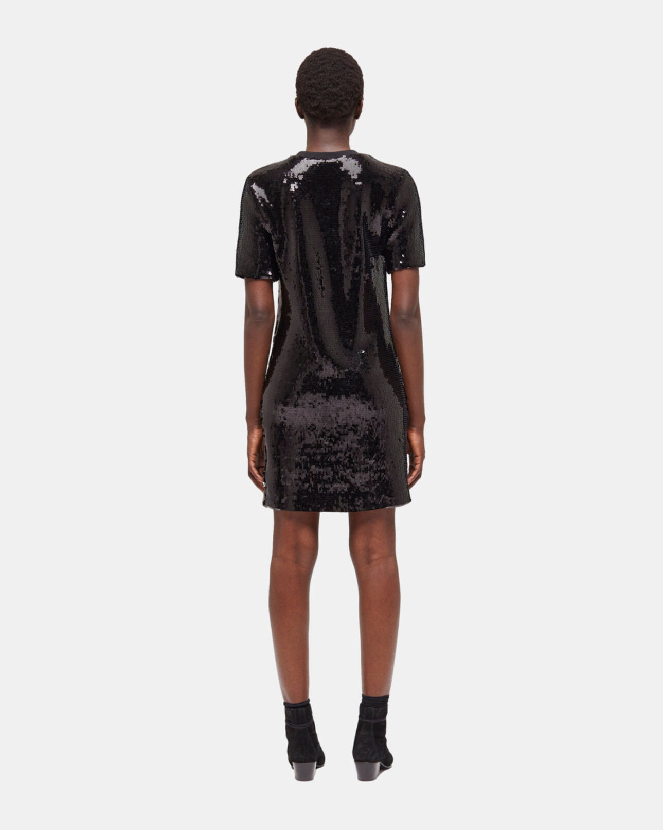 The Kooples WOMEN BLACK short black sequin dress