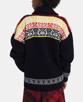 The Kooples MUJER BLACK / RED / YELLOW cárdigan lana motivos