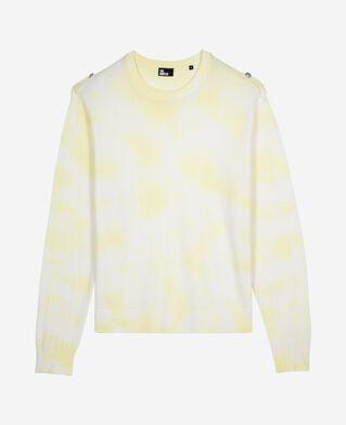 The Kooples HOMME YELLOW - ECRU pull en laine mérinos tie and dye jaune