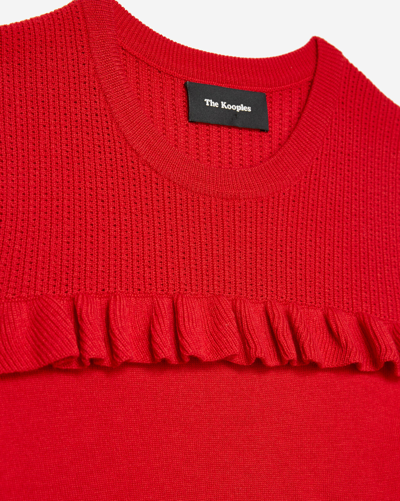 The Kooples WOMEN RED red merino wool openwork sweater