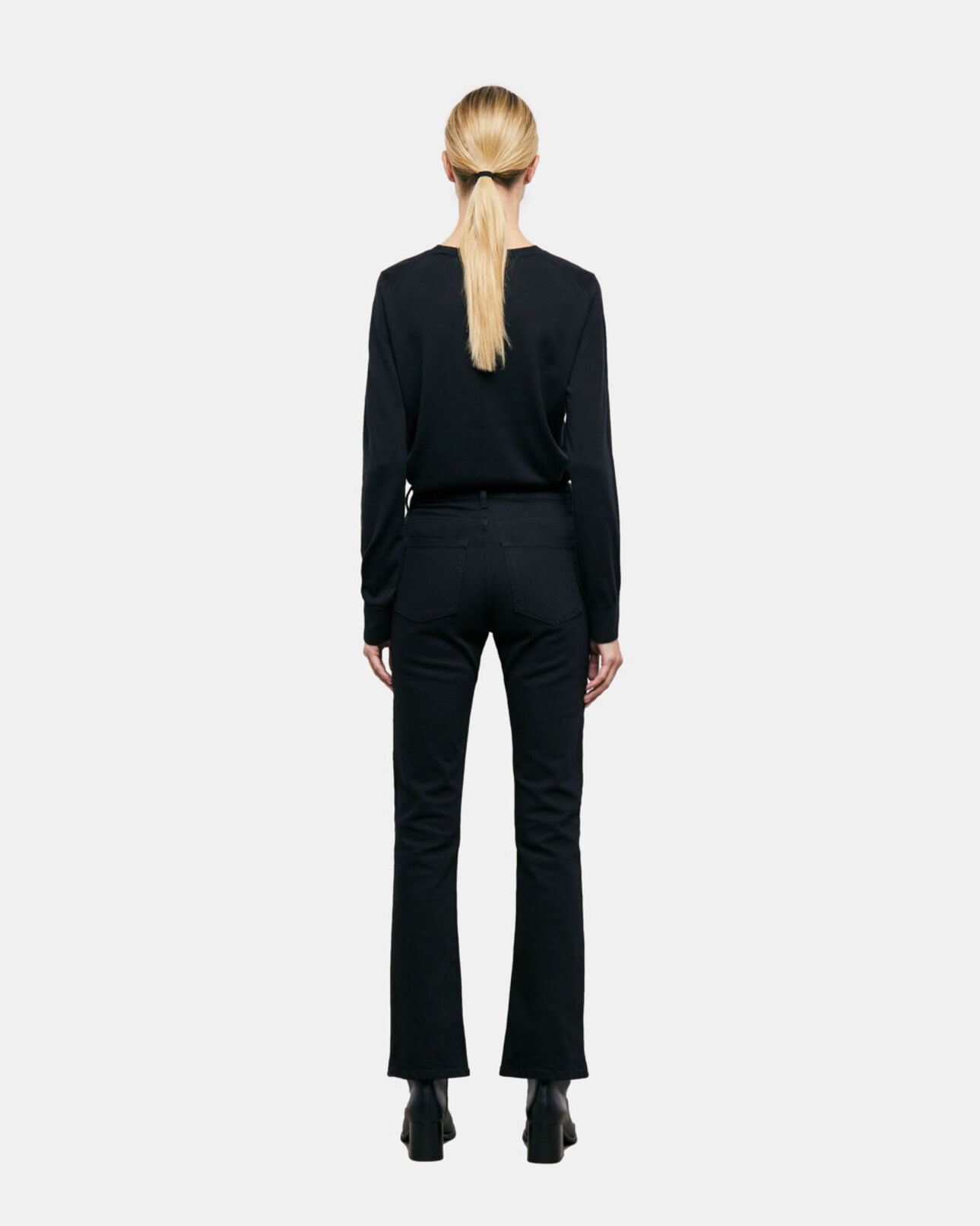The Kooples FEMME BLACK jean flare noir