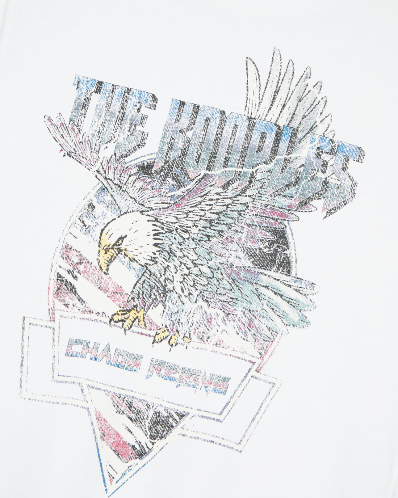 The Kooples WOMEN WHITE white t-shirt with lacing and eagle serigraphy