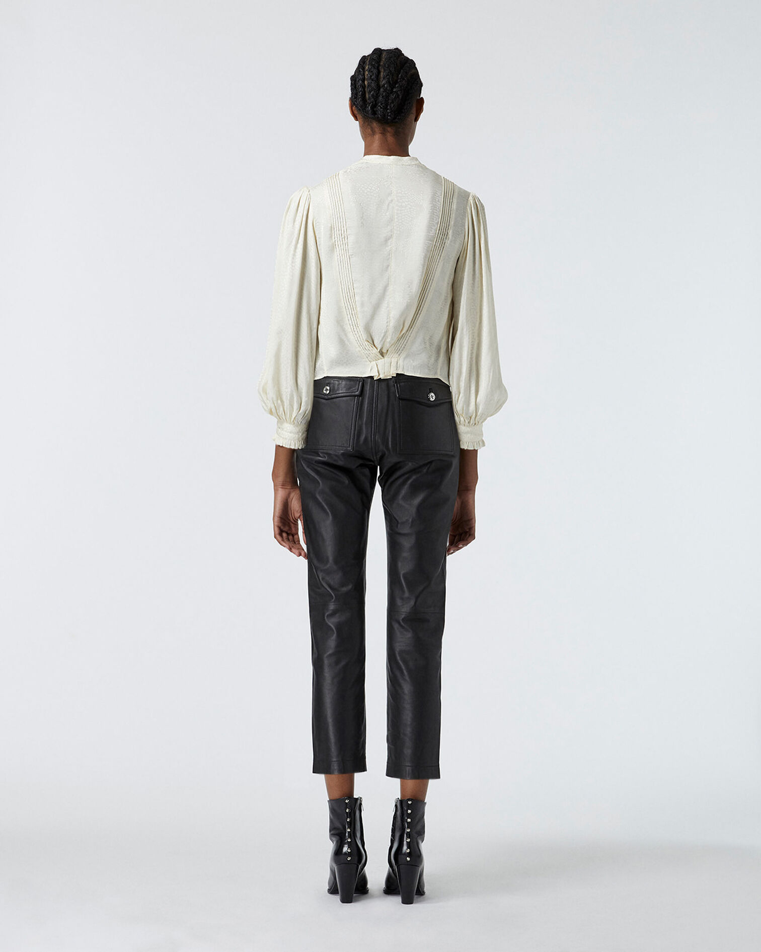 Flowing ecru top with snakeskin motif, ECRU, hi-res image number null