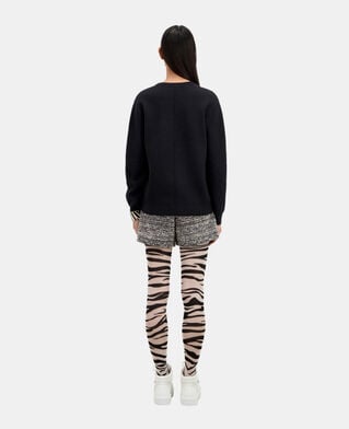 The Kooples F BLACK WHITE dagger through heart black jumper with stars