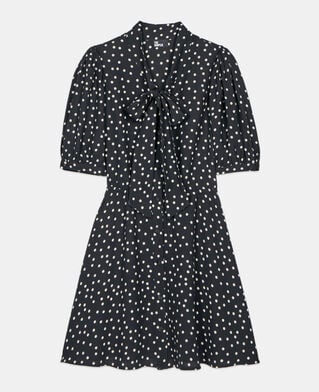 The Kooples FEMME BLACK WHITE robe courte &agrave; pois noire