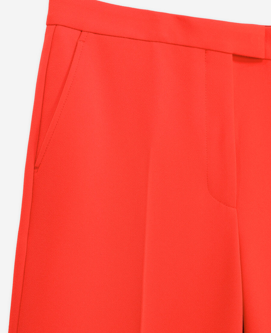pantalon tailleur orange en crêpe