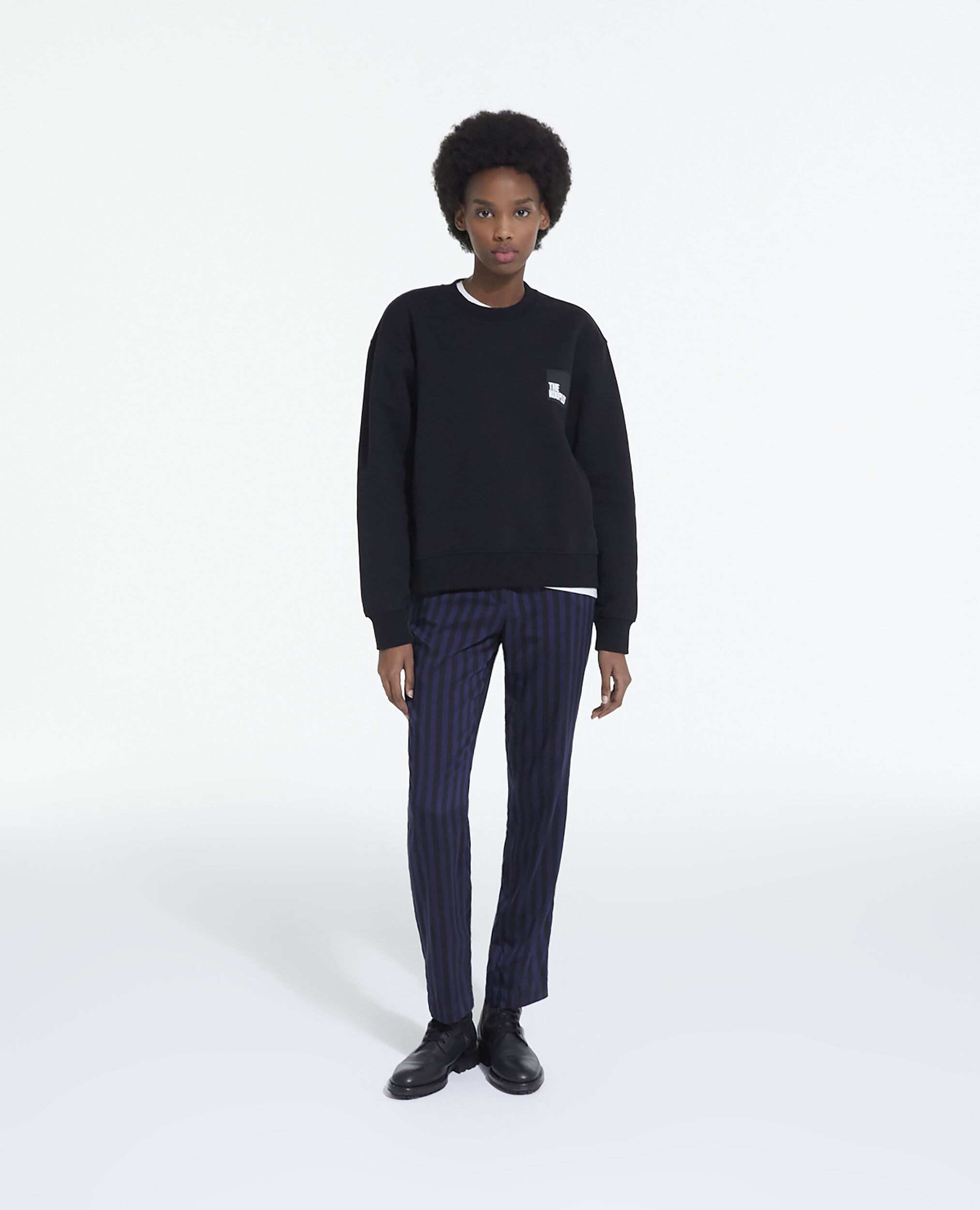 Sweat en coton noir, BLACK, hi-res image number null