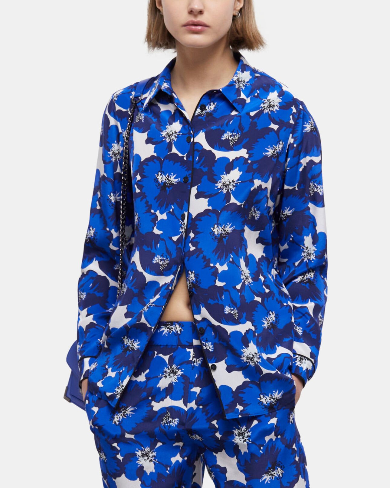 The Kooples MUJER BLUE camisa estampada seda