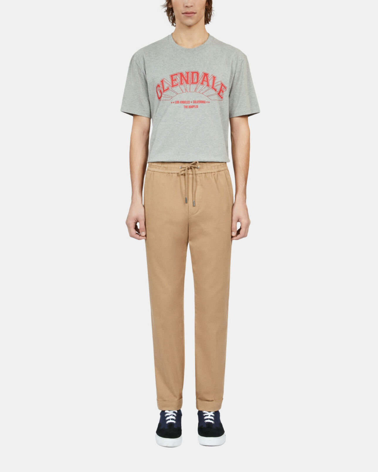 The Kooples MEN CAMEL camel cotton trousers