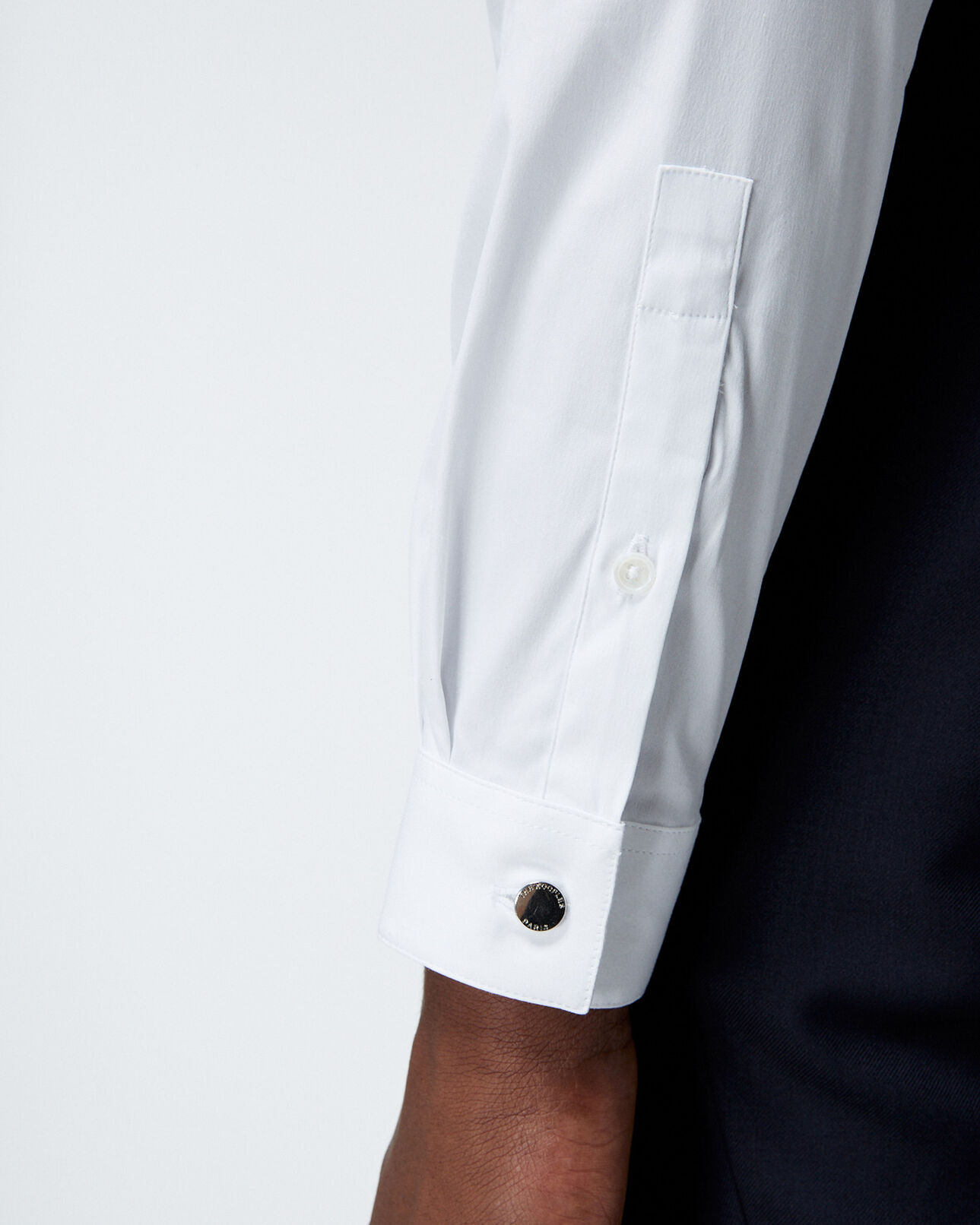 The Kooples HERREN WHITE weißes baumwollhemd mit seidenschal