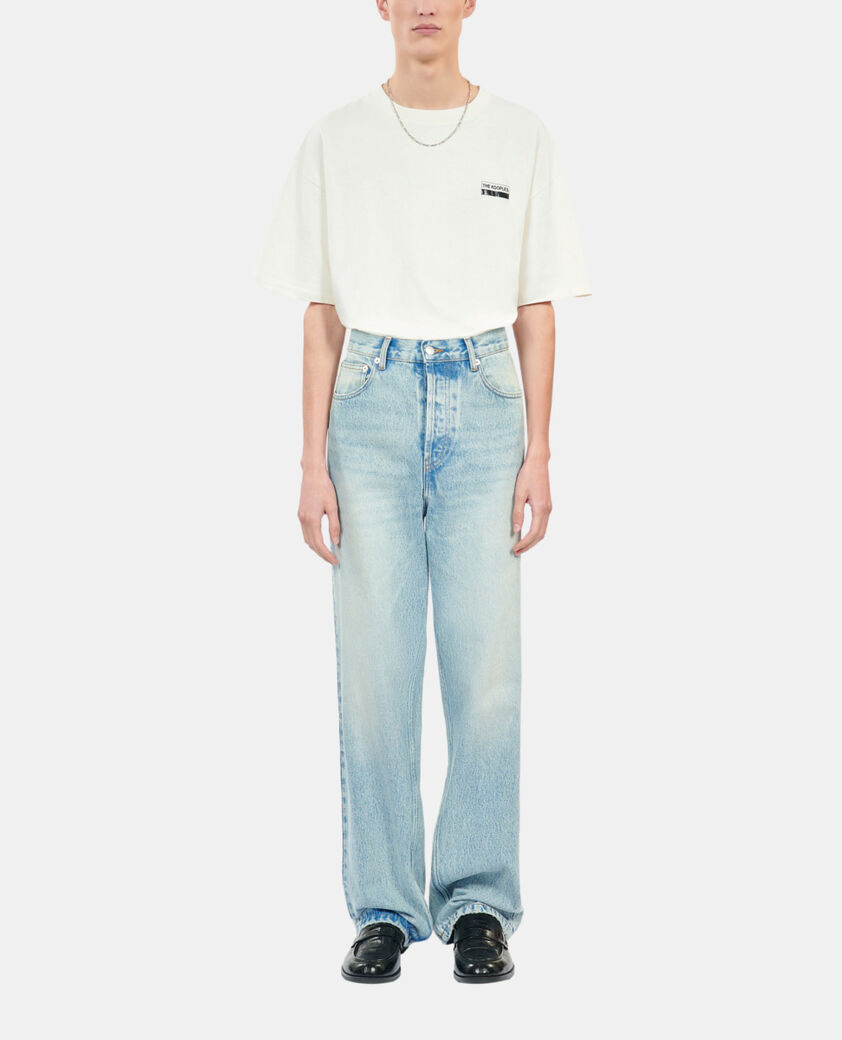 The Kooples HOMBRE BLUE BLEACHED / NAVY vaqueros anchos azules desgastados