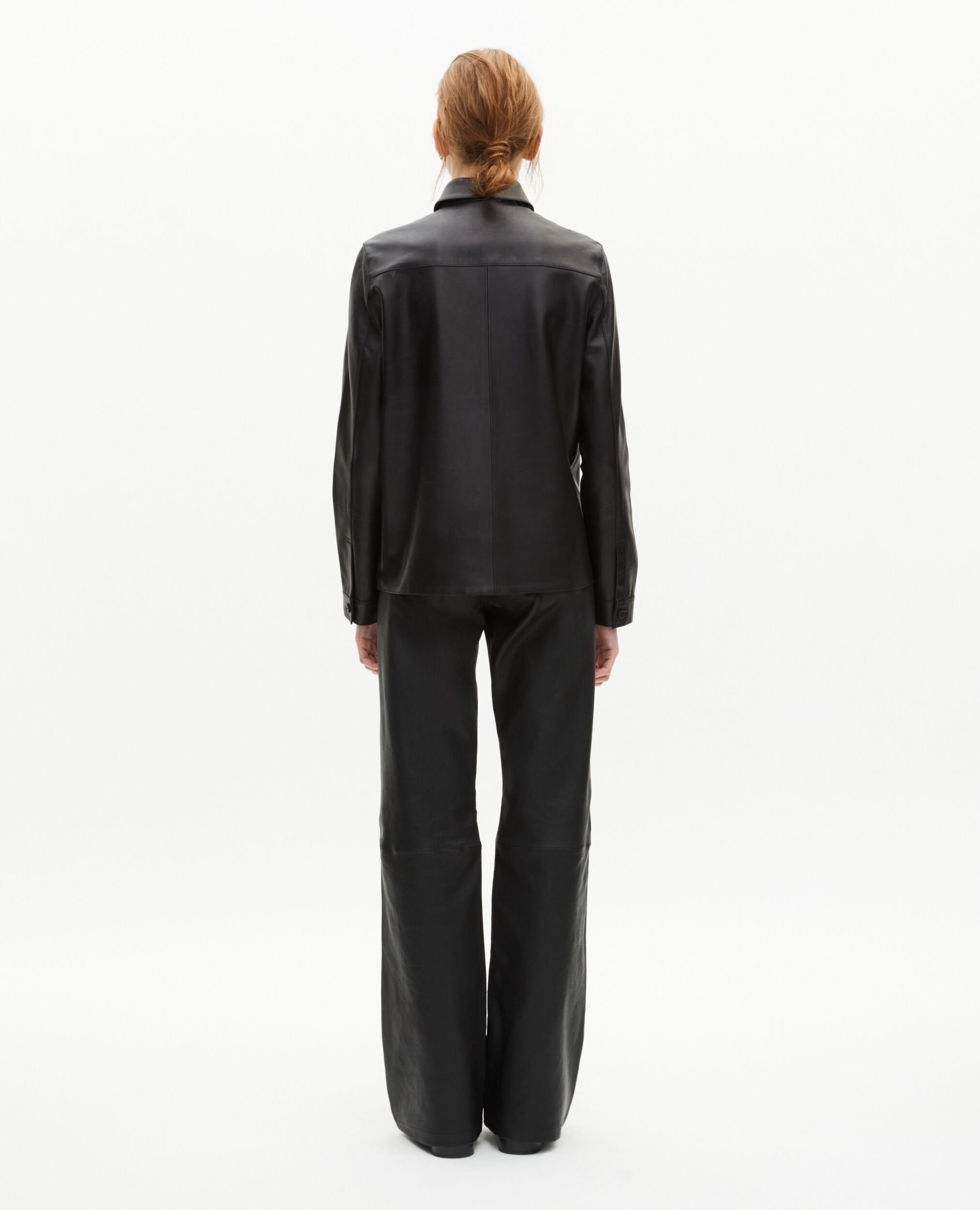 Chemise en cuir noire, BLACK, hi-res image number null