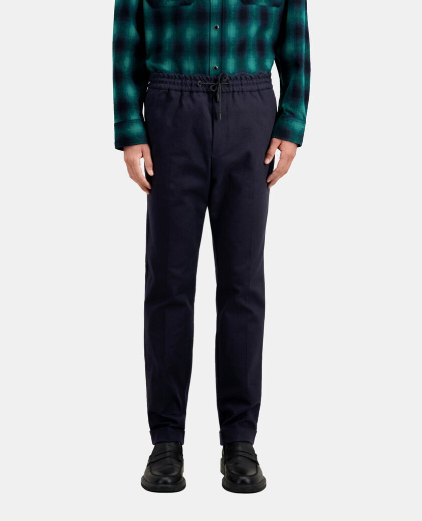 The Kooples HOMME DARK NAVY pantalon bleu en coton