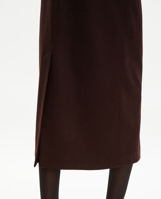 The Kooples WOMEN BROWN long brown pencil skirt