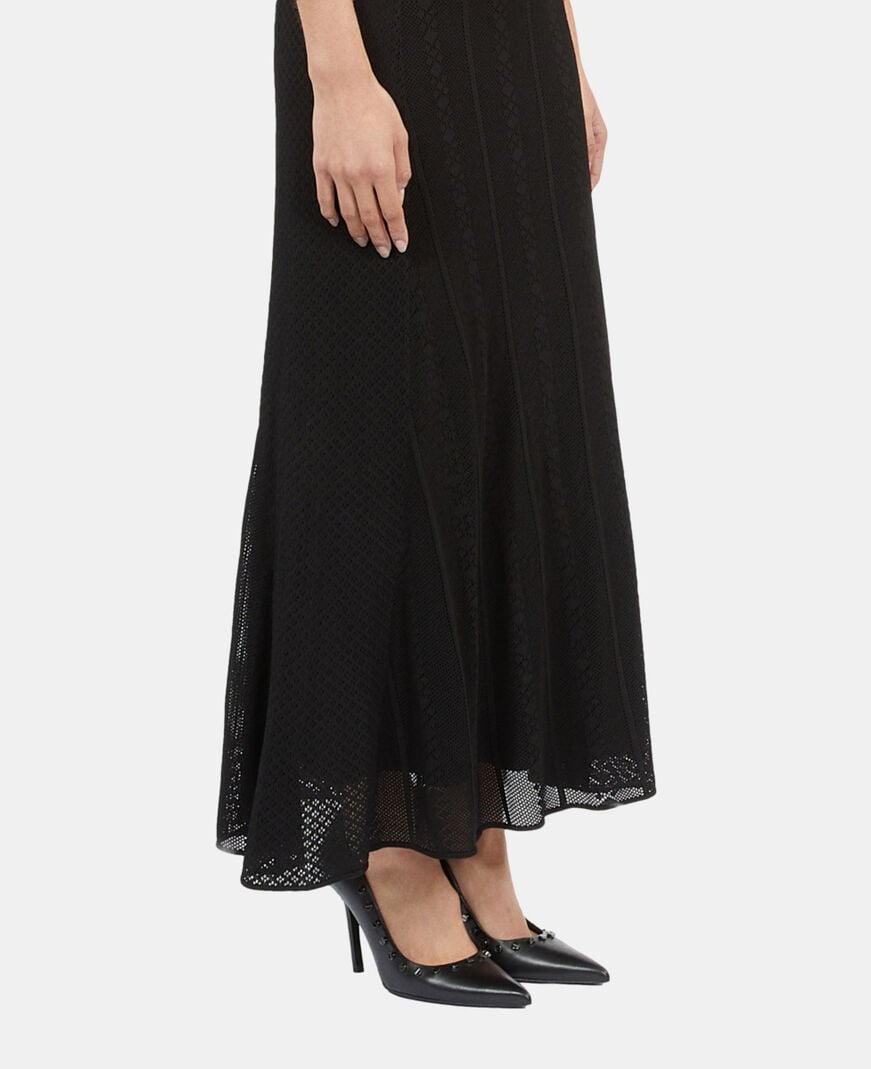 The Kooples F BLACK long black openwork knit dress
