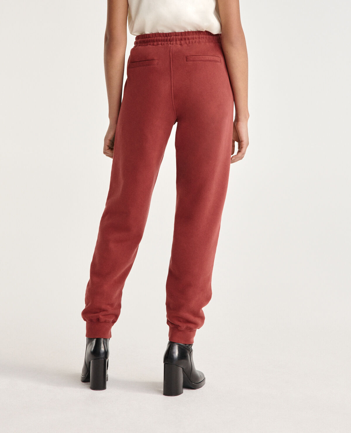 Burgundy joggers in faded relaxed cotton The Kooples