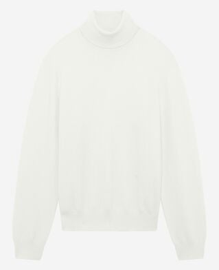The Kooples H ECRU turtleneck sweater in ecru cashmere