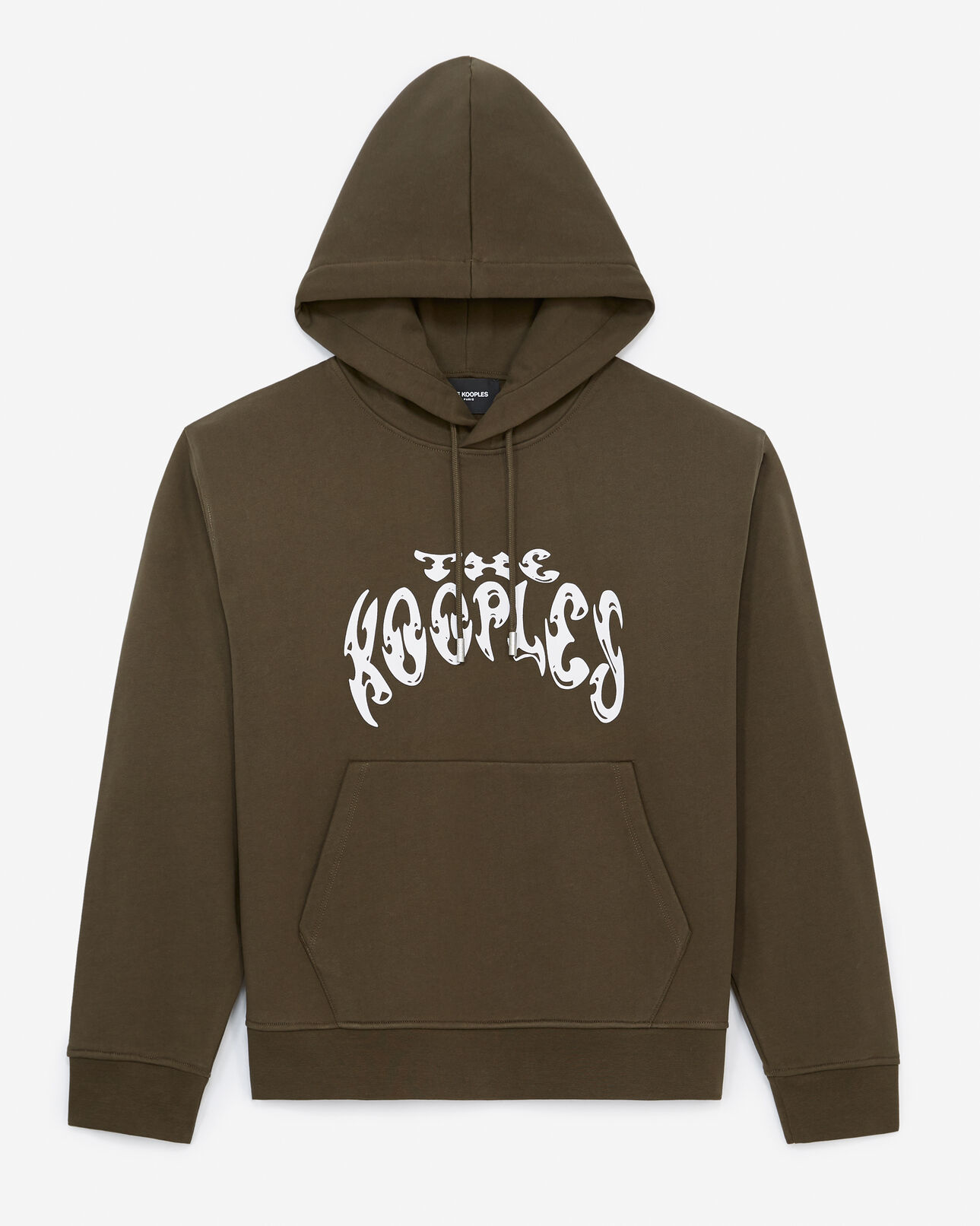 The Kooples WOMEN KAKI khaki sweatshirt with hood and rock logo