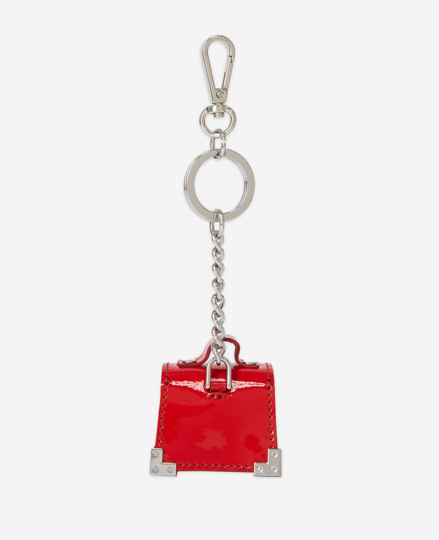 emily red leather keyring