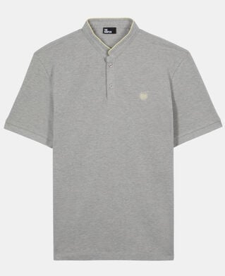 The Kooples HOMME GREY YELLOW polo en coton piqu&eacute; gris