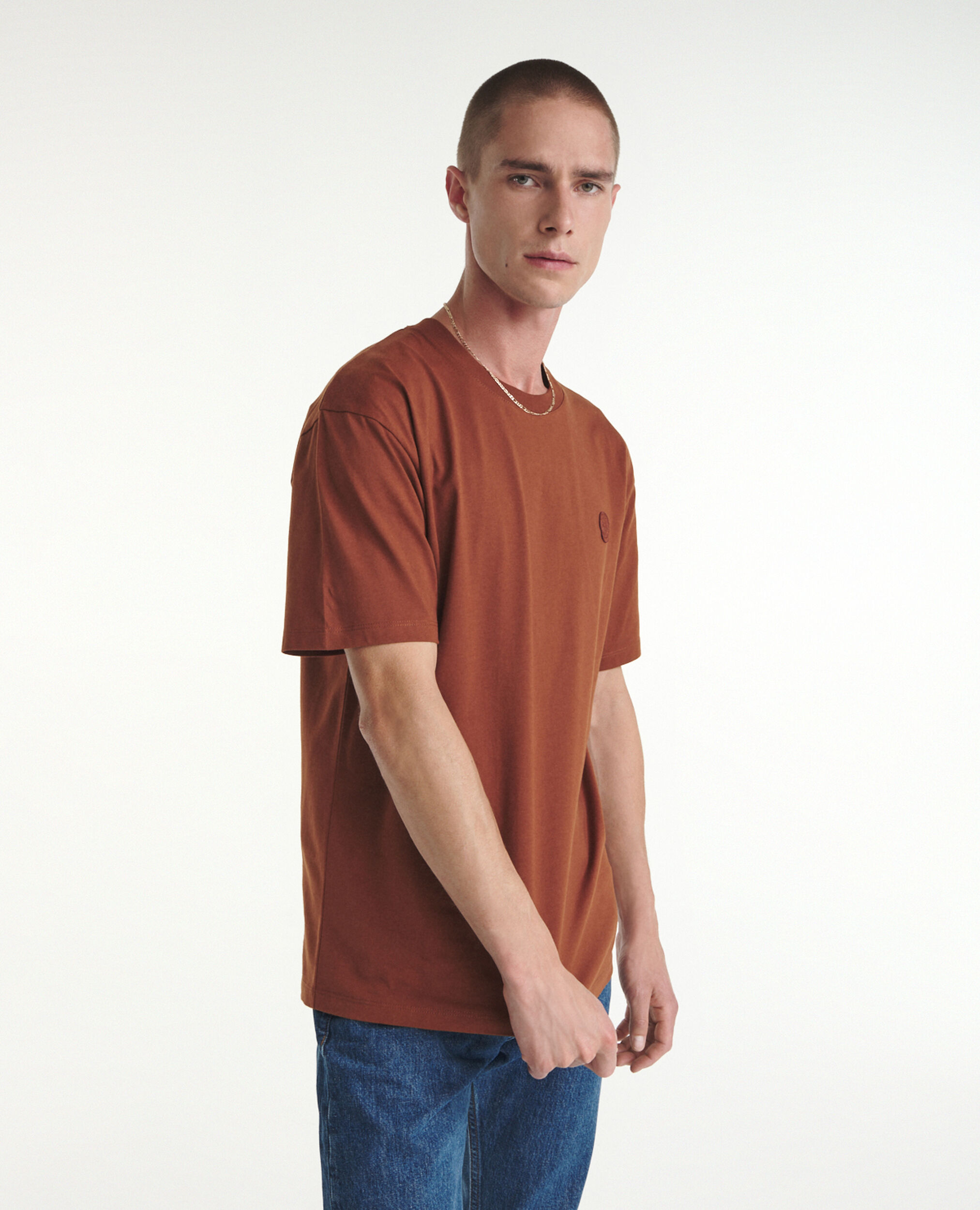 Orange-red T-shirt in cotton, ROUILLE, hi-res image number null
