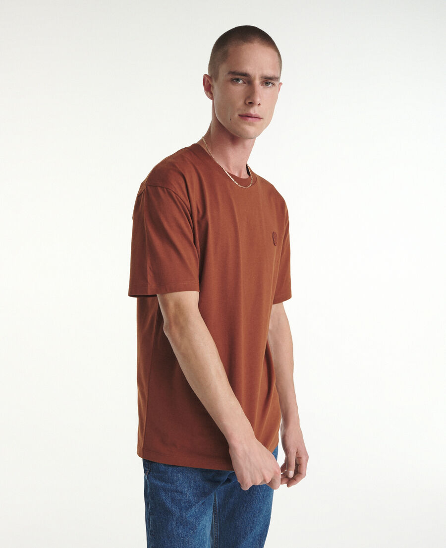 camiseta roja anaranjada algodón