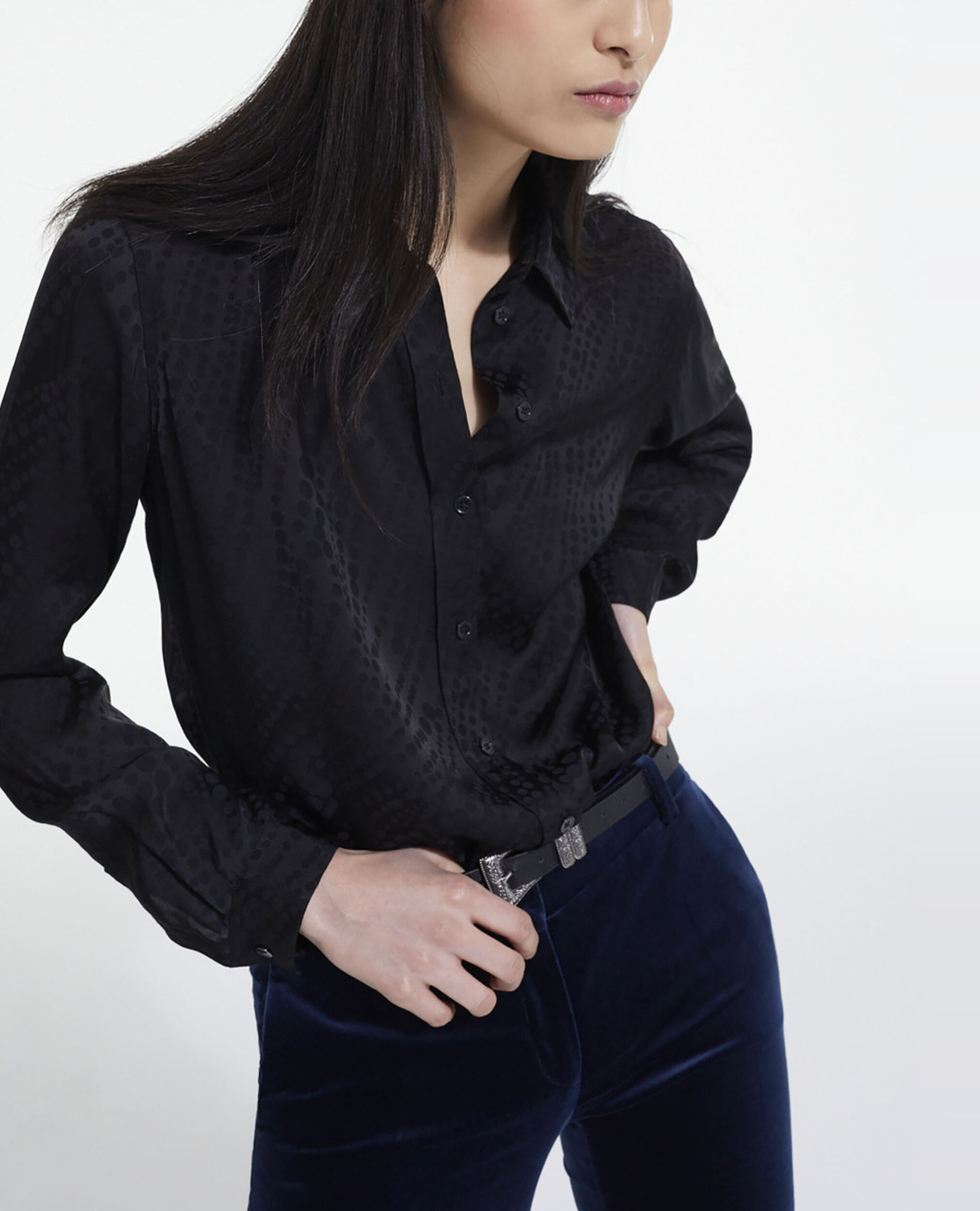 Chemise imprimée, BLACK, hi-res image number null