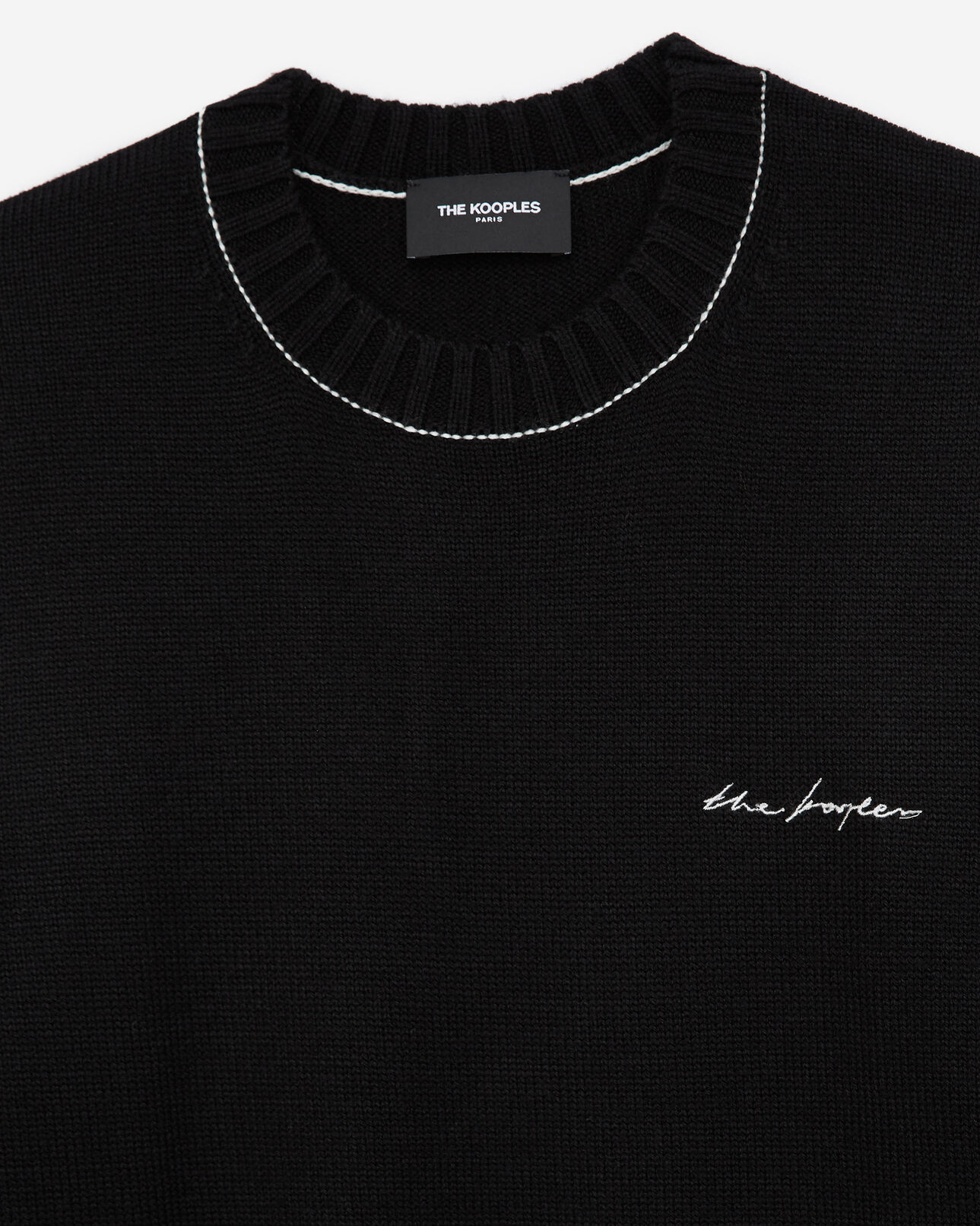 The Kooples HOMME BLACK pull laine mélangée noir à logo