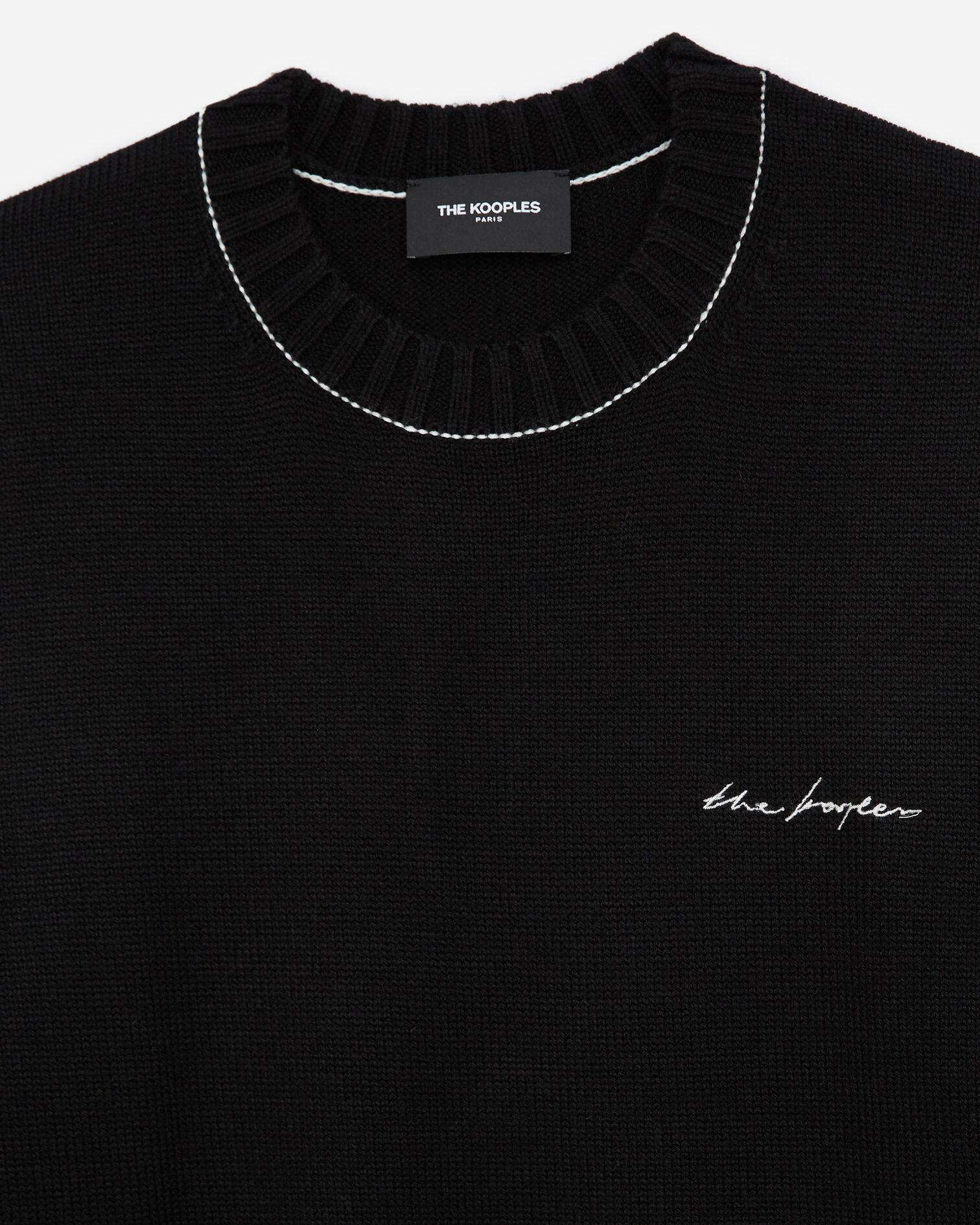Pull laine mélangée noir à logo, BLACK, hi-res image number null