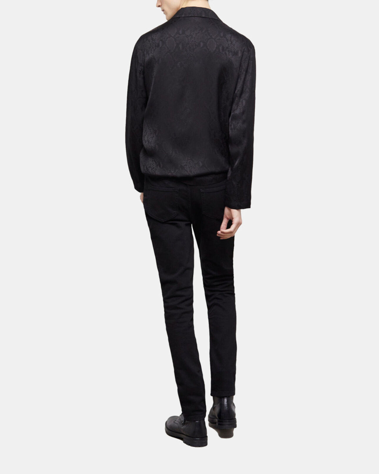 The Kooples HOMME BLACK chemise casual python noir