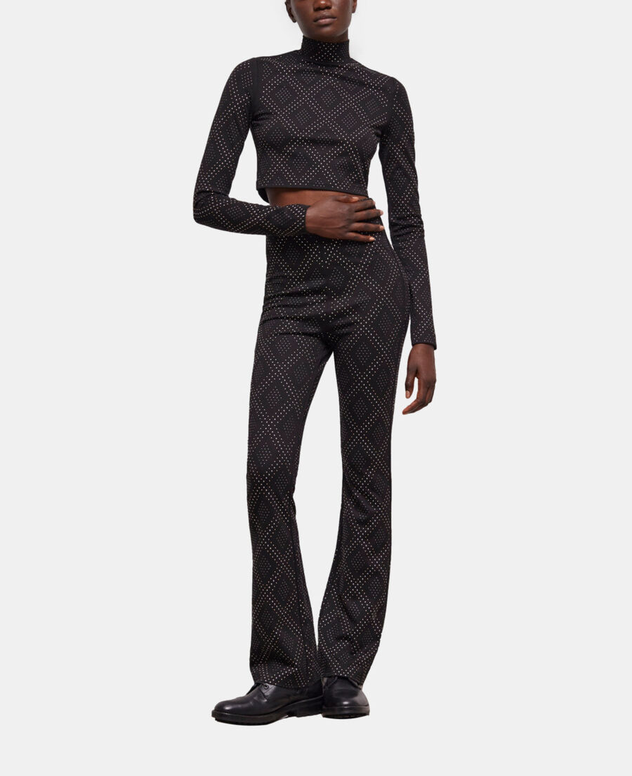 top à strass noir