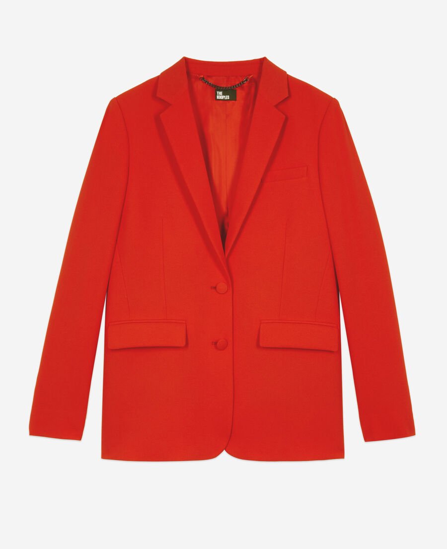 The Kooples FEMME RED veste tailleur en cr&ecirc;pe rouge