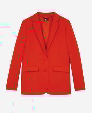 The Kooples FEMME RED veste tailleur en cr&ecirc;pe rouge