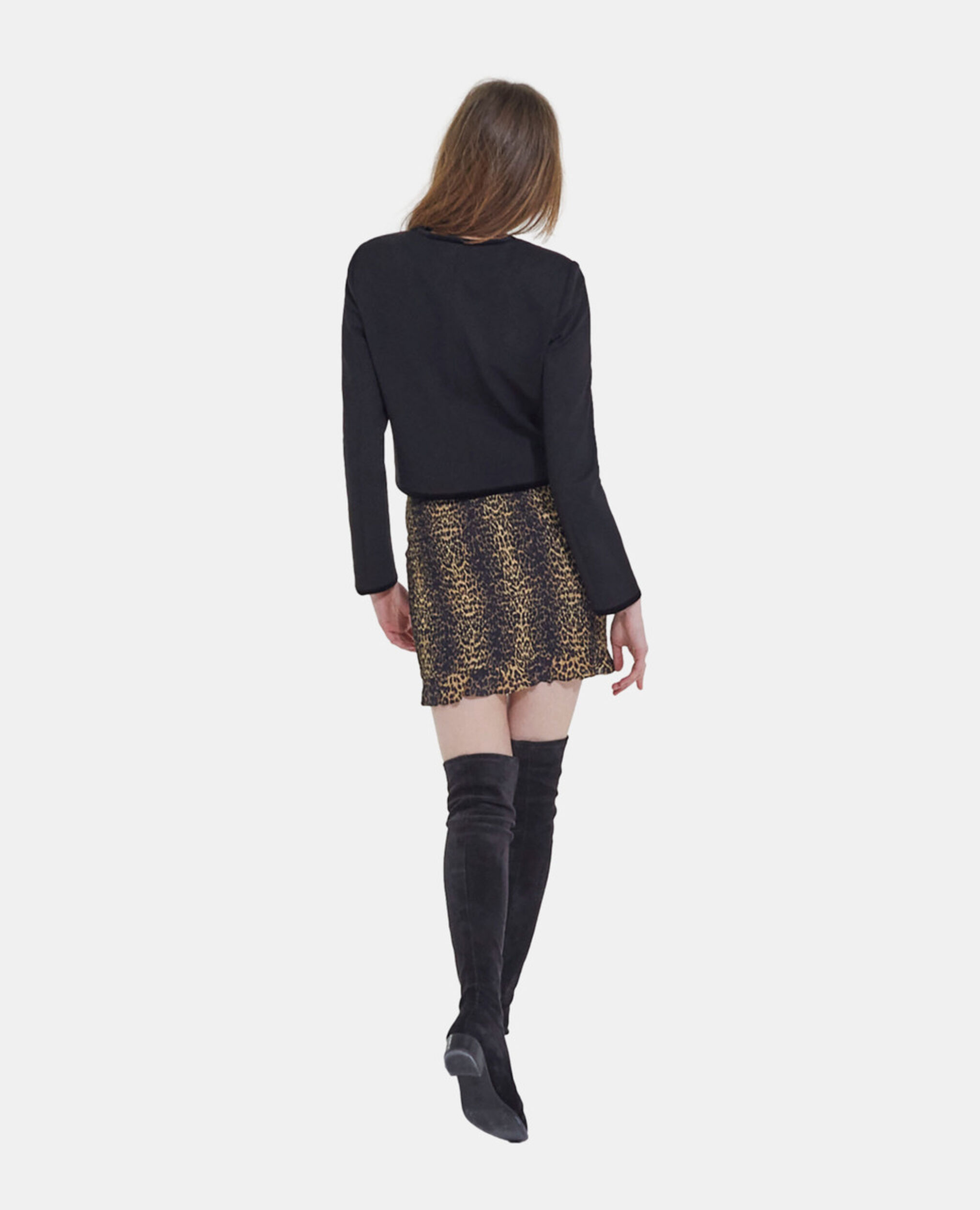 Leopard print short skirt, LEOPARD, hi-res image number null