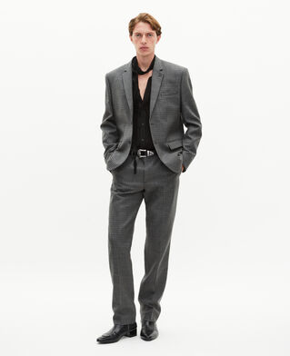 The Kooples HOMME GREY veste de costume en pied de poule noir et gris