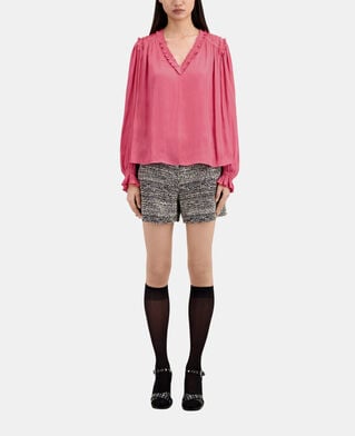 The Kooples MUJER PINK top rosa fruncidos