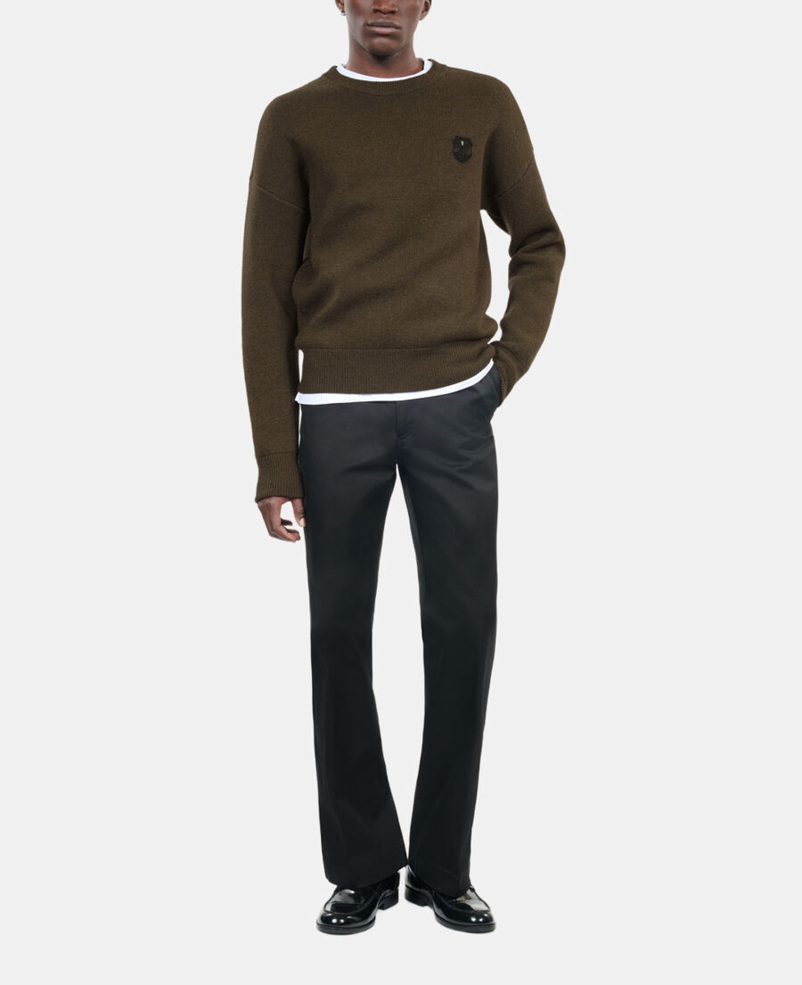 The Kooples MEN OLIVE NIGHT khaki wool sweater