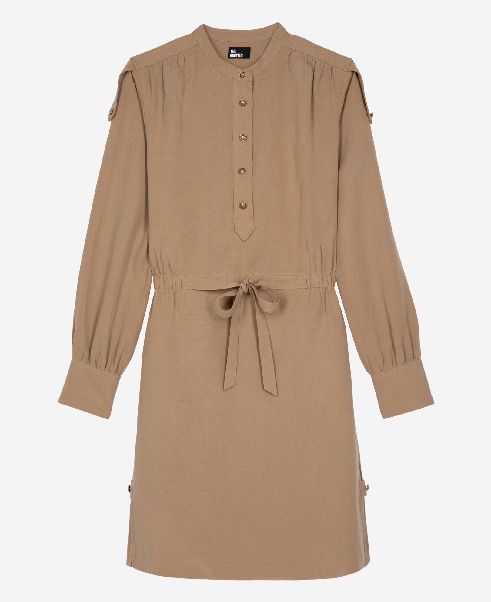 The Kooples WOMEN BROWN short beige dress