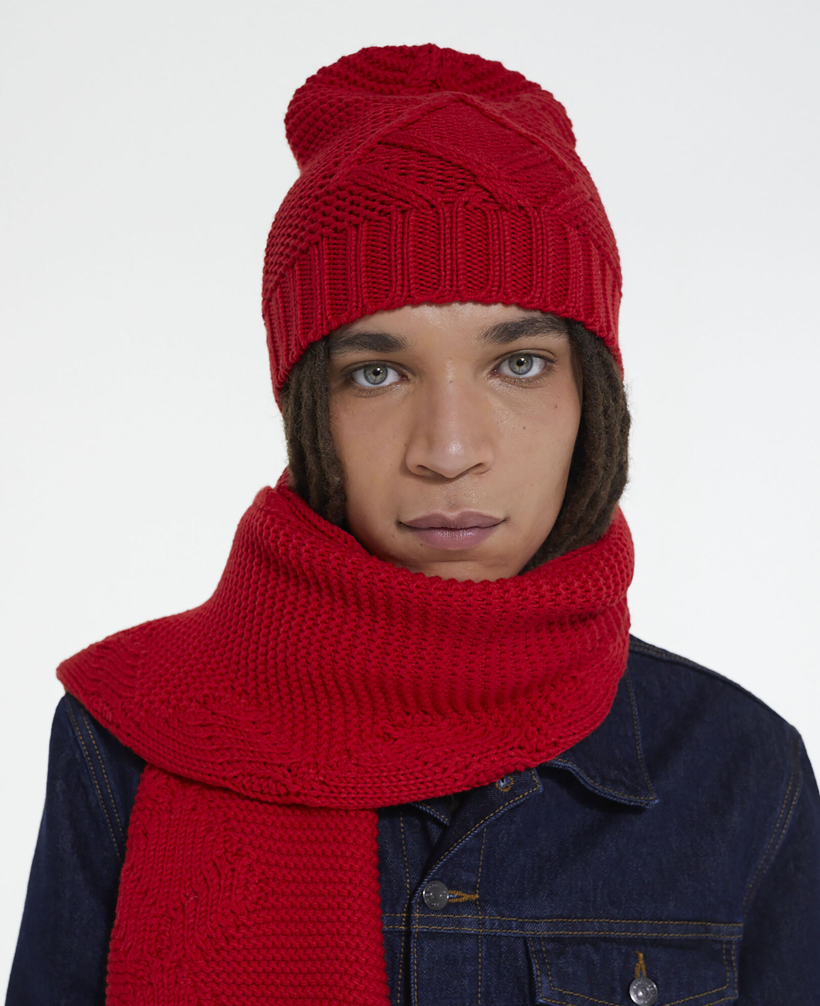 The Kooples MIXED TANGO RED red wool beanie