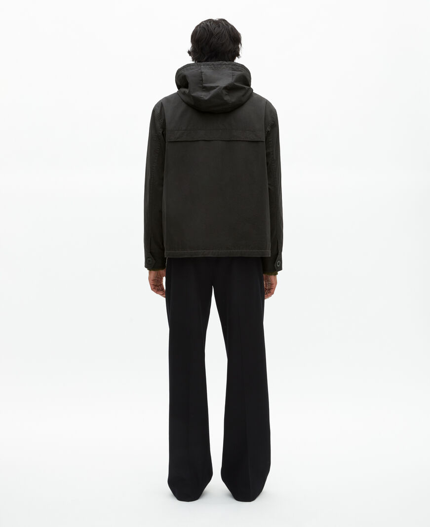 The Kooples HOMME BLACK parka courte à capuche noire