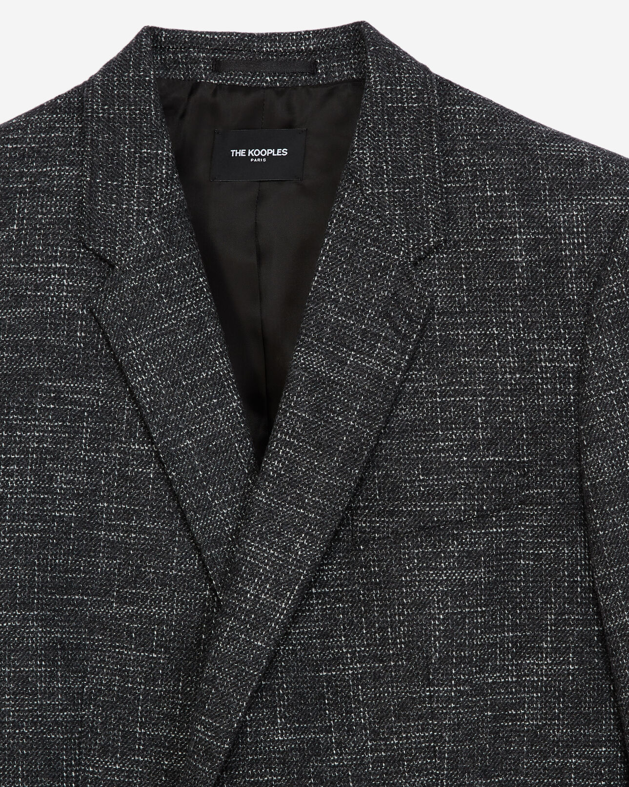 The Kooples MEN ANTHRACITE double-breasted flecked-effect grey jacket