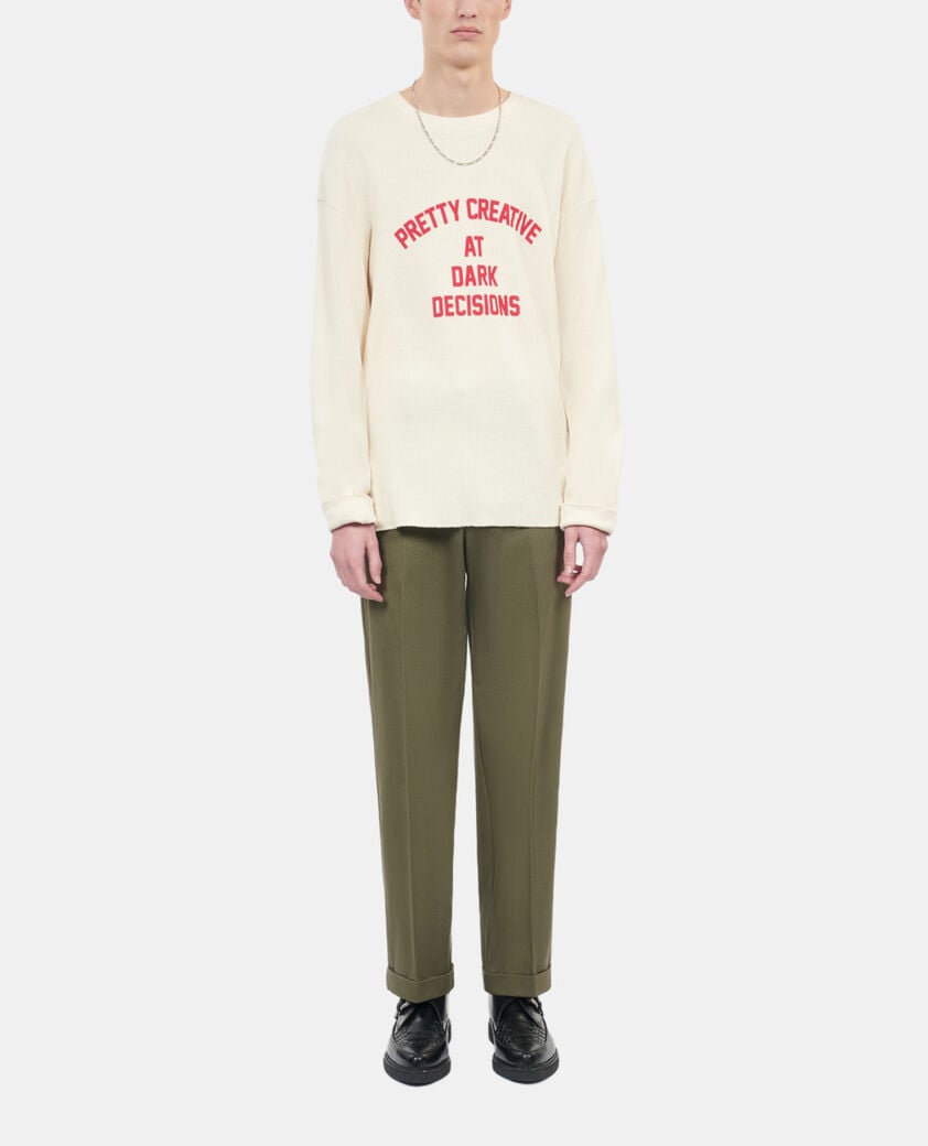 The Kooples MEN ECRU pretty creative serigraphy ecru sweatshirt