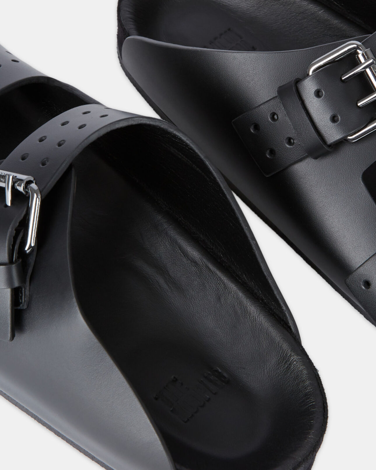 The Kooples WOMEN BLACK black leather sandals