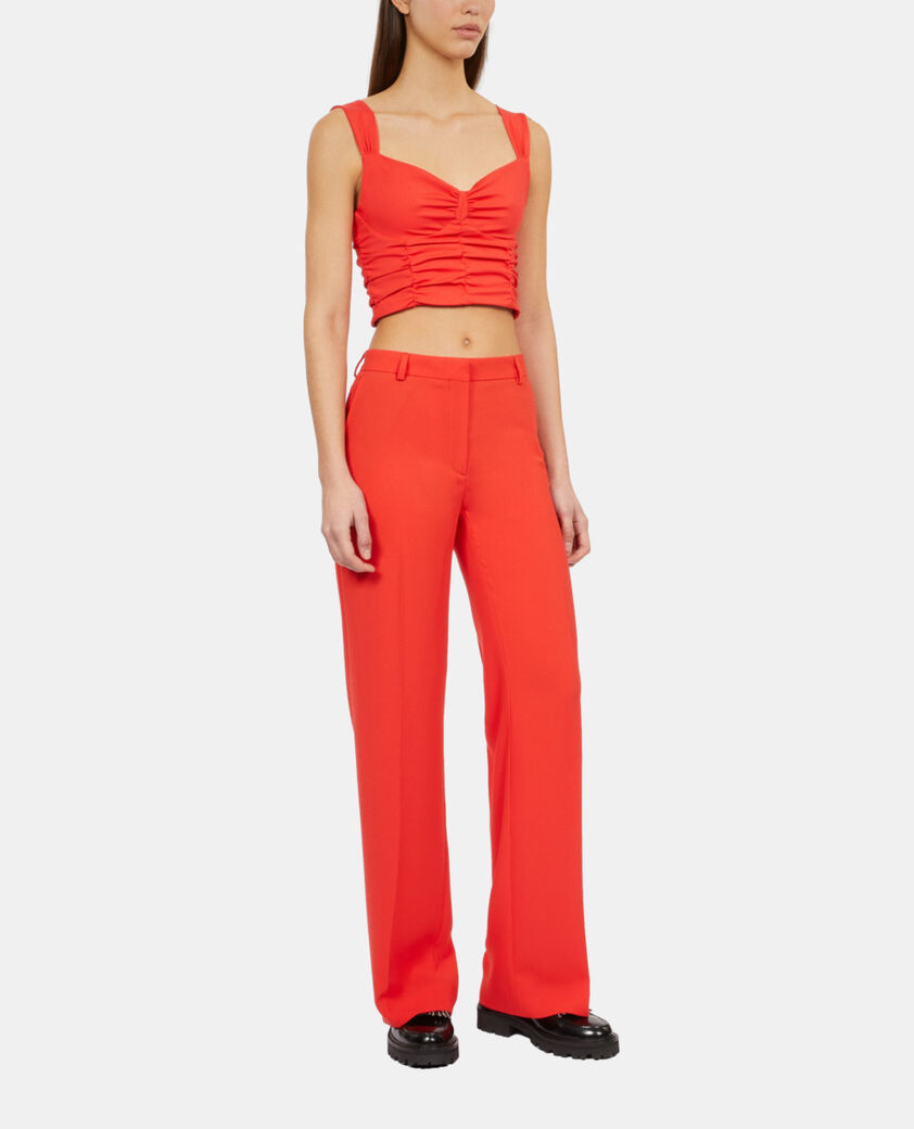 The Kooples FEMME RED top court avec drap&eacute; rouge